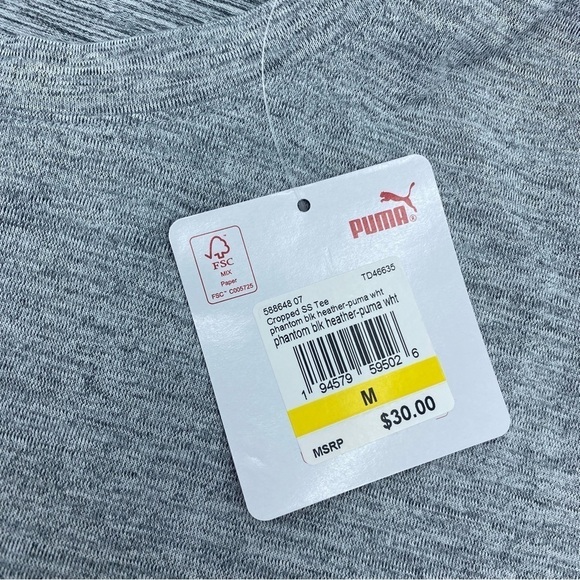 Puma Cropped T-shirt Phantom Gray- Medium - Picture 4 of 9
